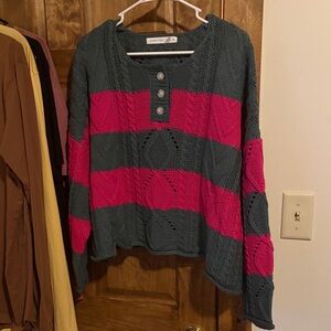 Altard State Pink and Gray Knit Sweater